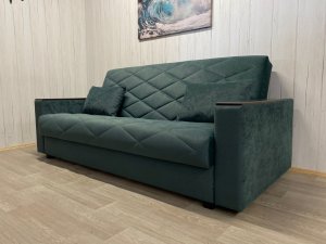 Диван Престиж-15 НПБ+МДФ, велюр Sensey bottle green в Тобольске - tobolsk.magazin-mebel74.ru | фото